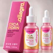 Sérum Cica PDRN Pink Peptídeo Allegra 30ml, cartucho e dois frascos