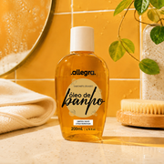 Óleo de Banho Allegra 200ml, produto ambientado