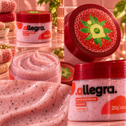 Esfoliante Morango Allegra 250g, detalhes