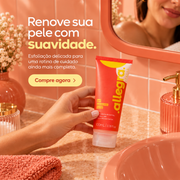 Gel Esfoliante Facial Microesferas de Bambu Allegra 100ml, card de rotina de cuidado
