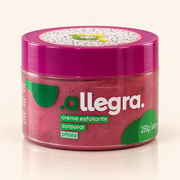 Creme Esfoliante Corporal Pitaia Allegra 250g, pote frontal em fundo neutro